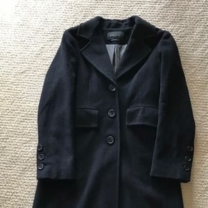 BCBGMaxazria black wool and cashmere trench coat